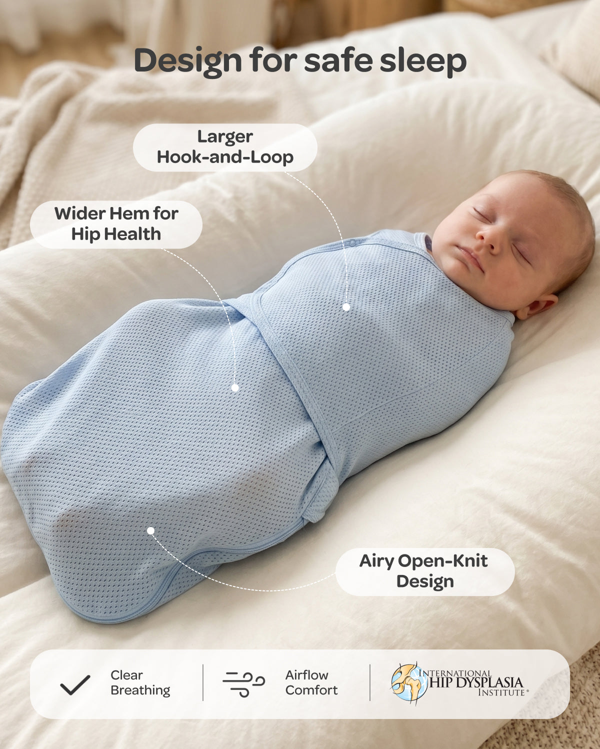 Breathable Newborn Swaddle for Cooler, Comfier Sleep