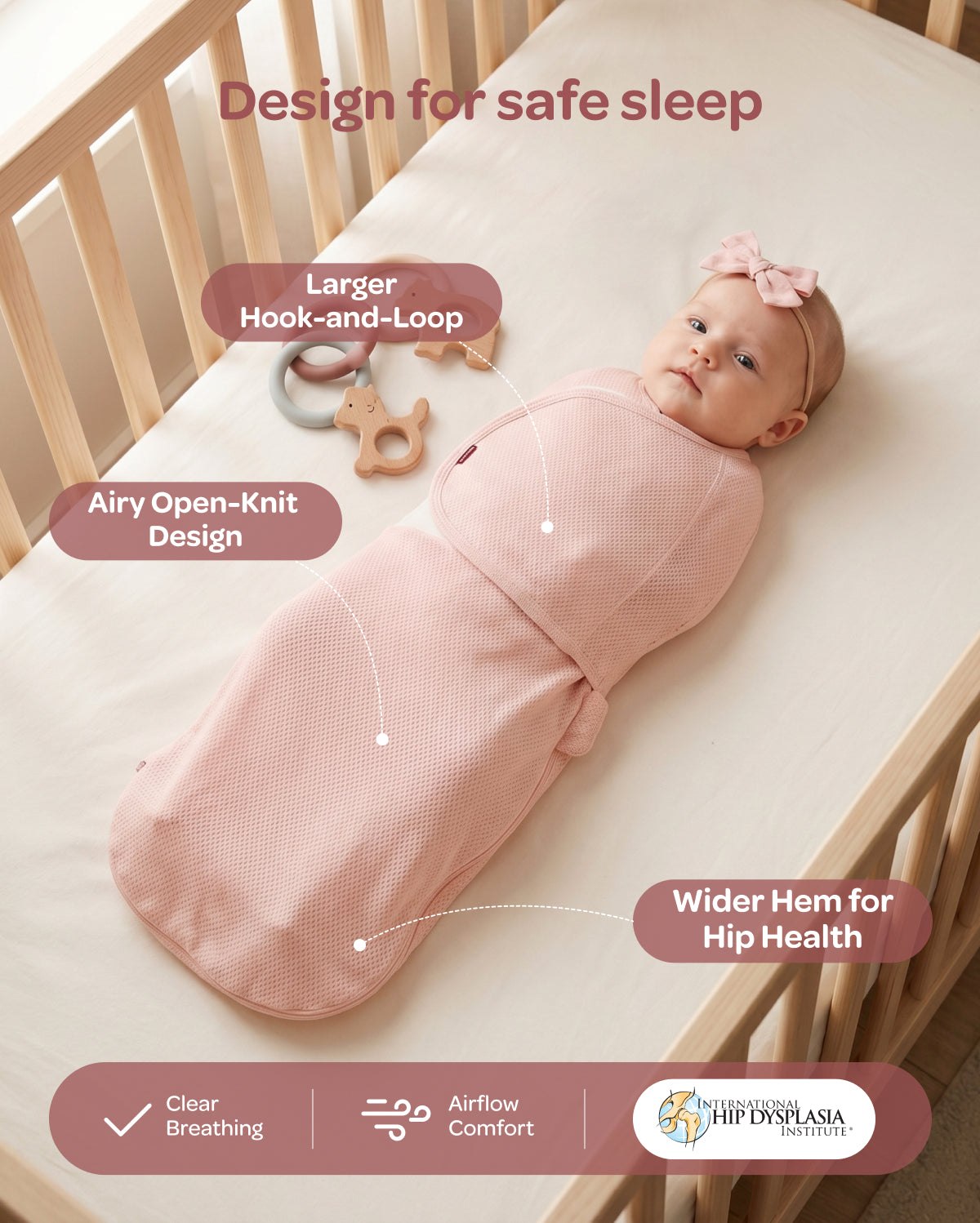 Breathable Newborn Swaddle for Cooler, Comfier Sleep