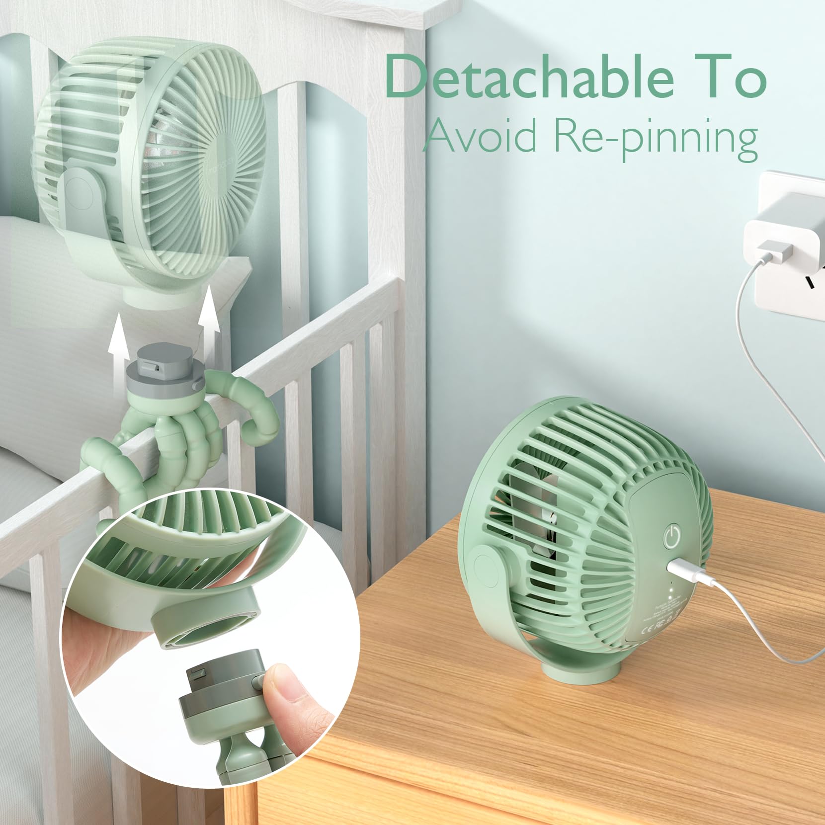 Ventilateur de poche USB rechargeable pour le voyage
