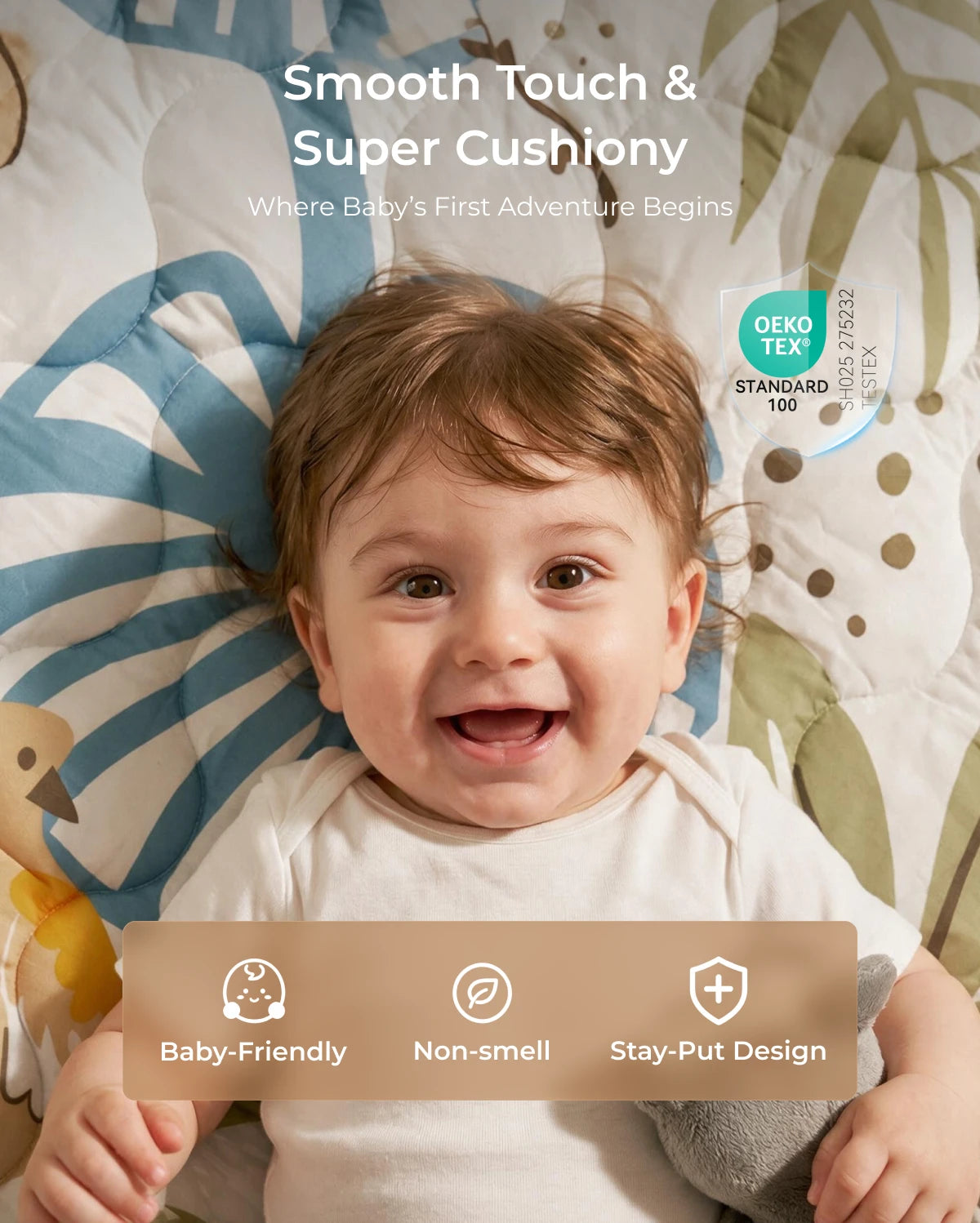 Tapis de jeu portable pour bébé - Léopard brun