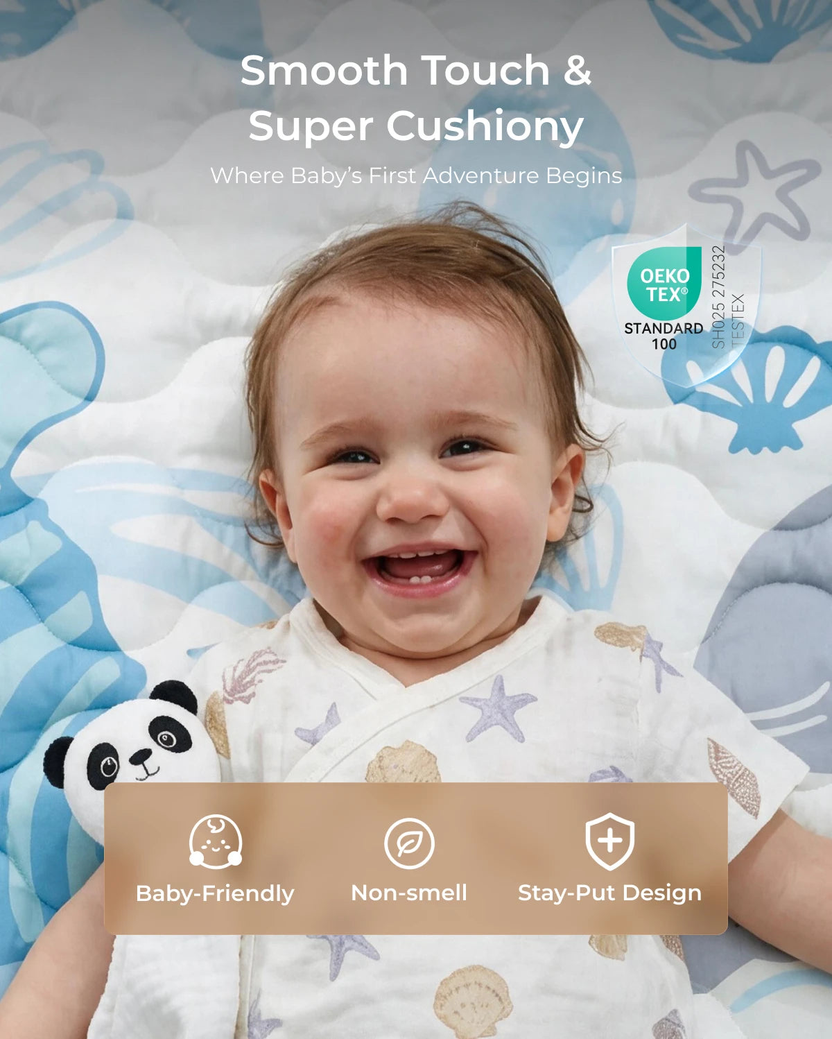 Tapis de jeu portable pour bébé - Léopard brun