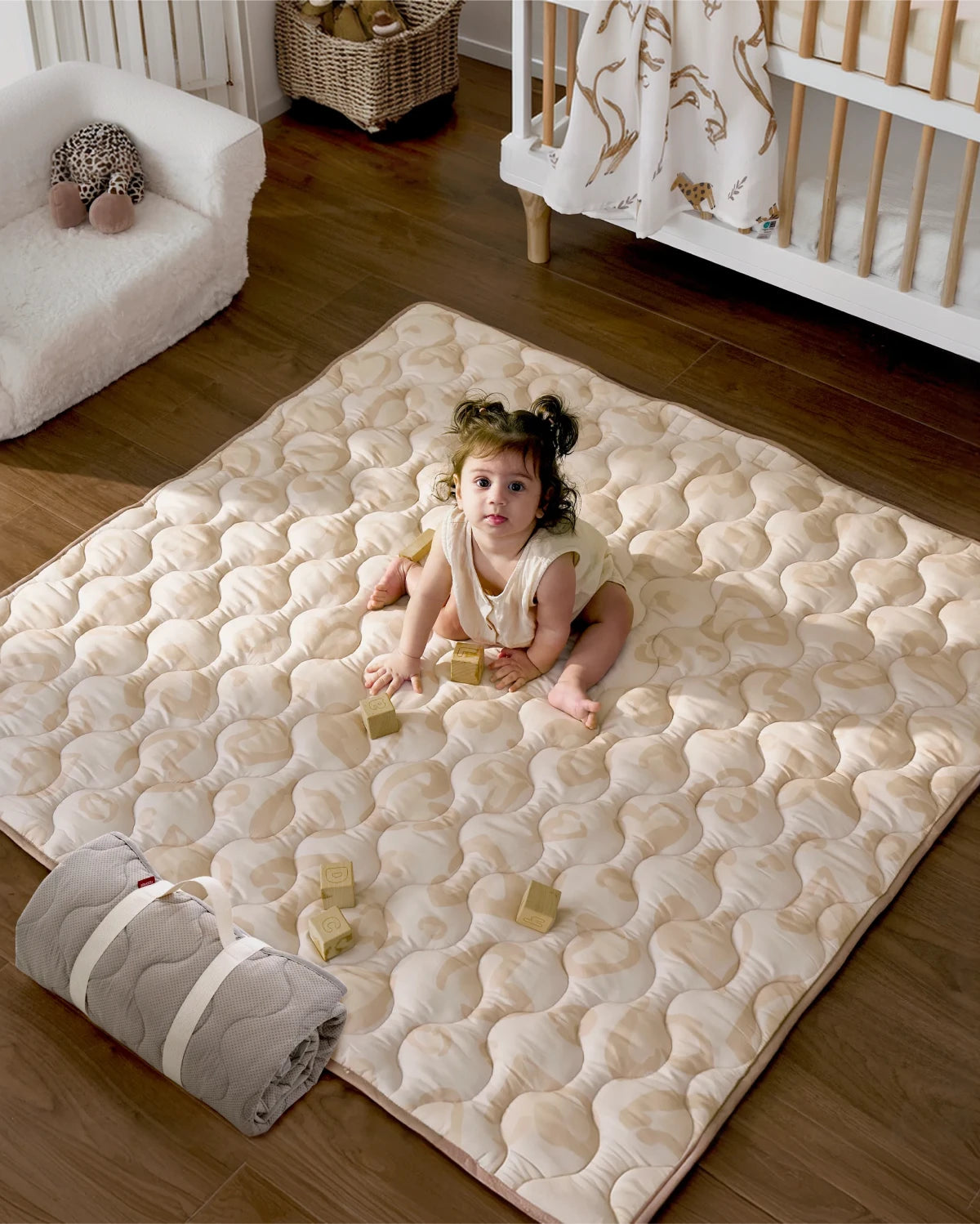 Tapis de jeu portable pour bébé - Léopard brun