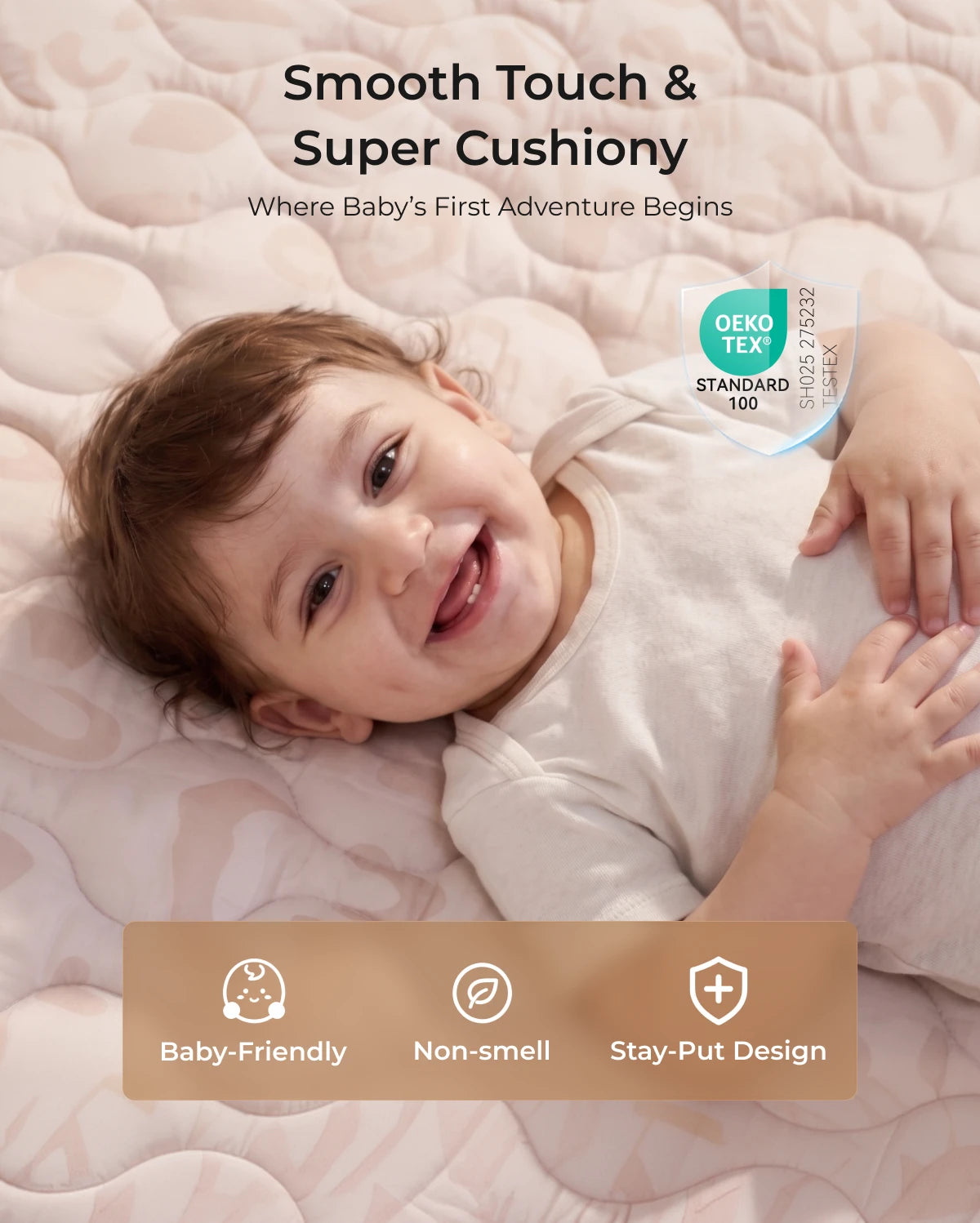 Tapis de jeu portable pour bébé - Léopard brun