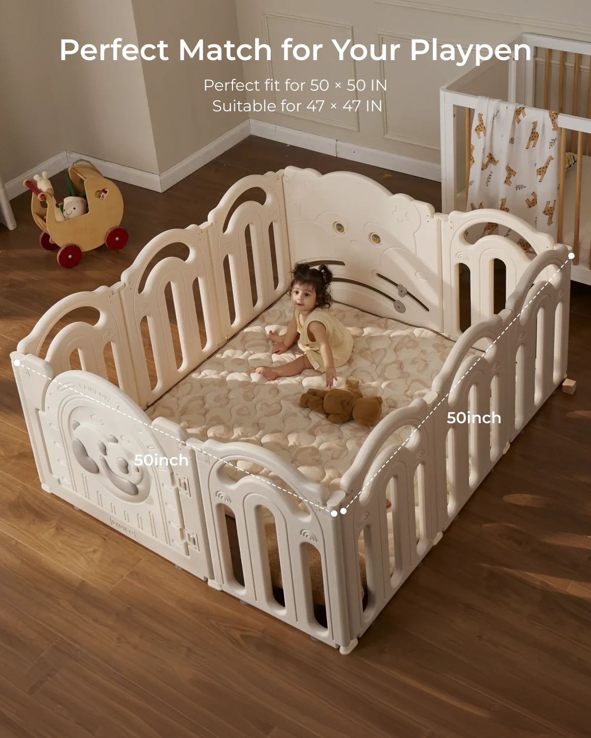 Tapis de jeu portable pour bébé - Léopard brun