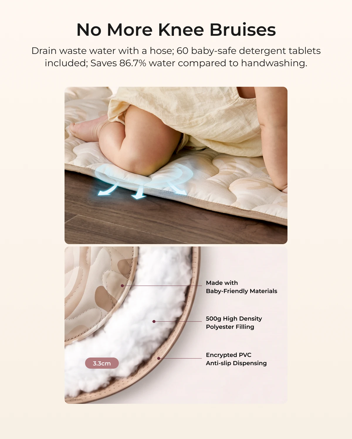 Tapis de jeu portable pour bébé - Léopard brun
