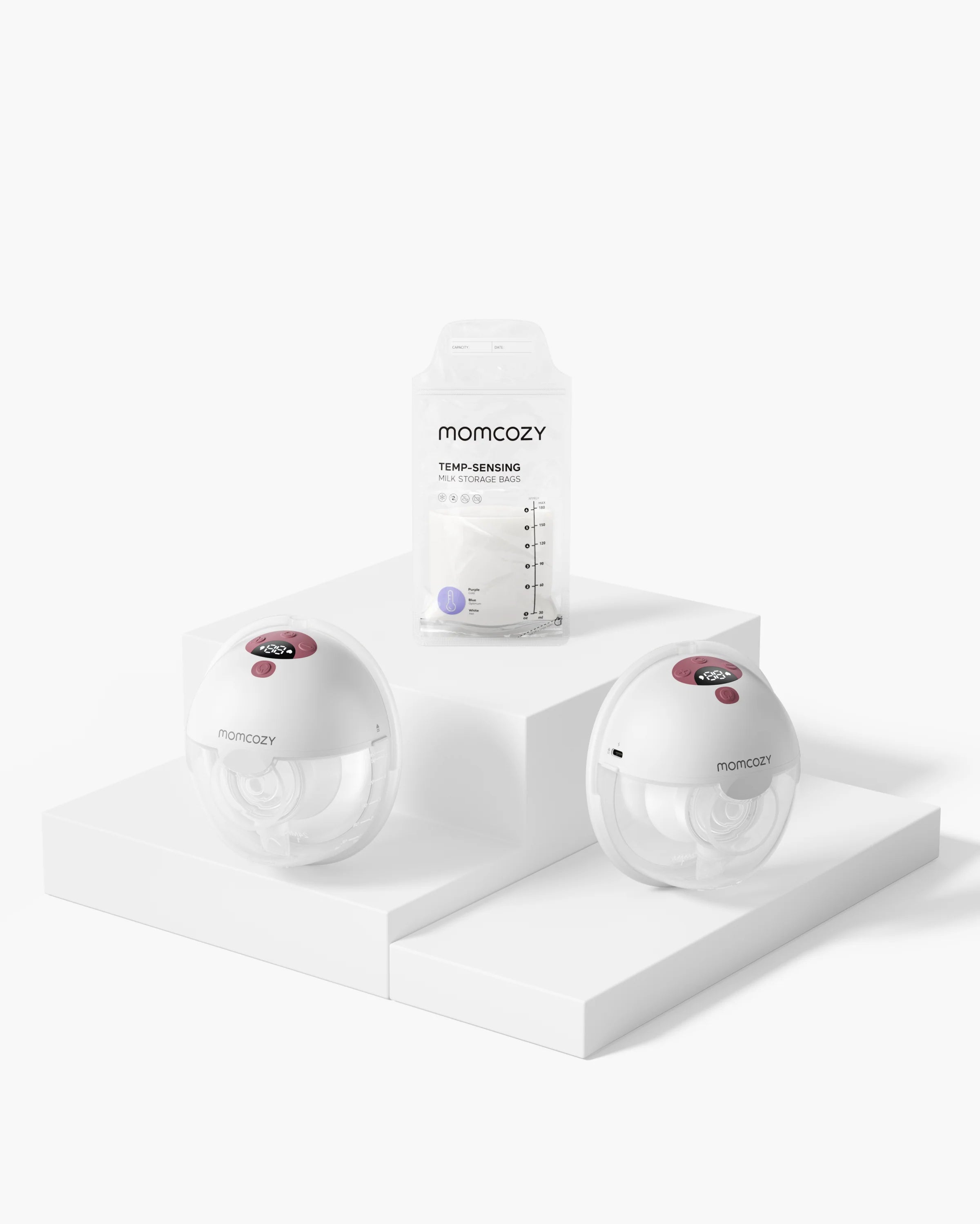 Pack Tire-lait M5 Smart Double portable mains libres + 120 sacs de conservation du lait maternel
