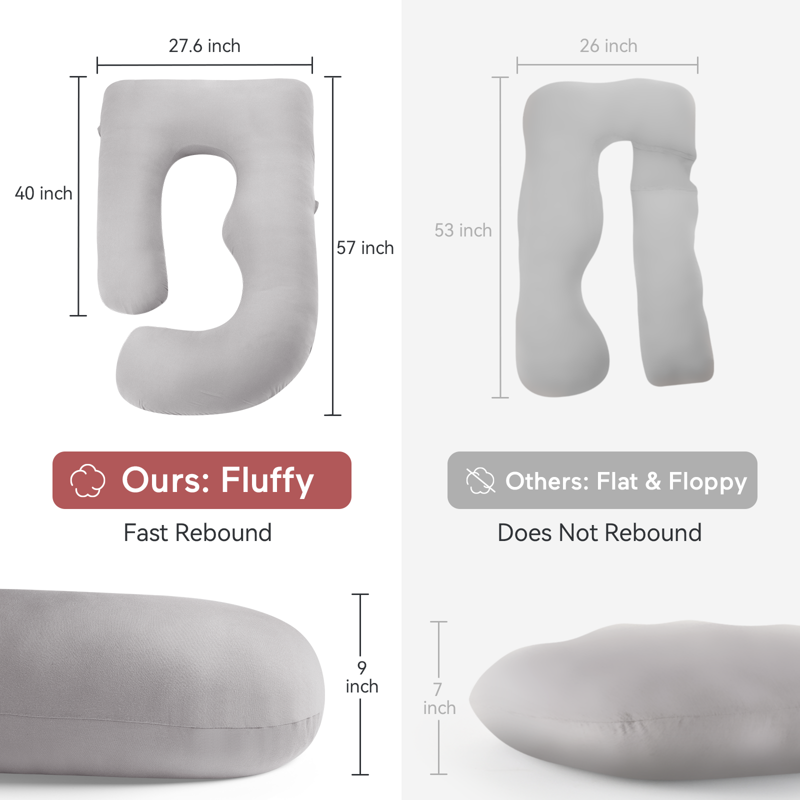 Huggable - Coussin de maternité en coton en forme de U