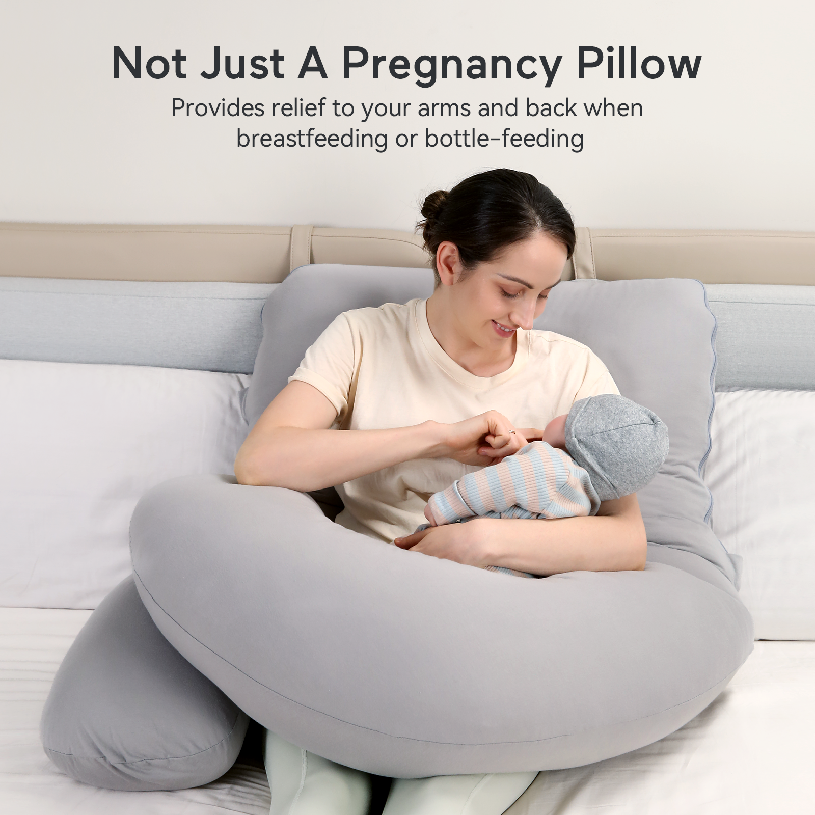 Huggable - Coussin de maternité en coton en forme de U
