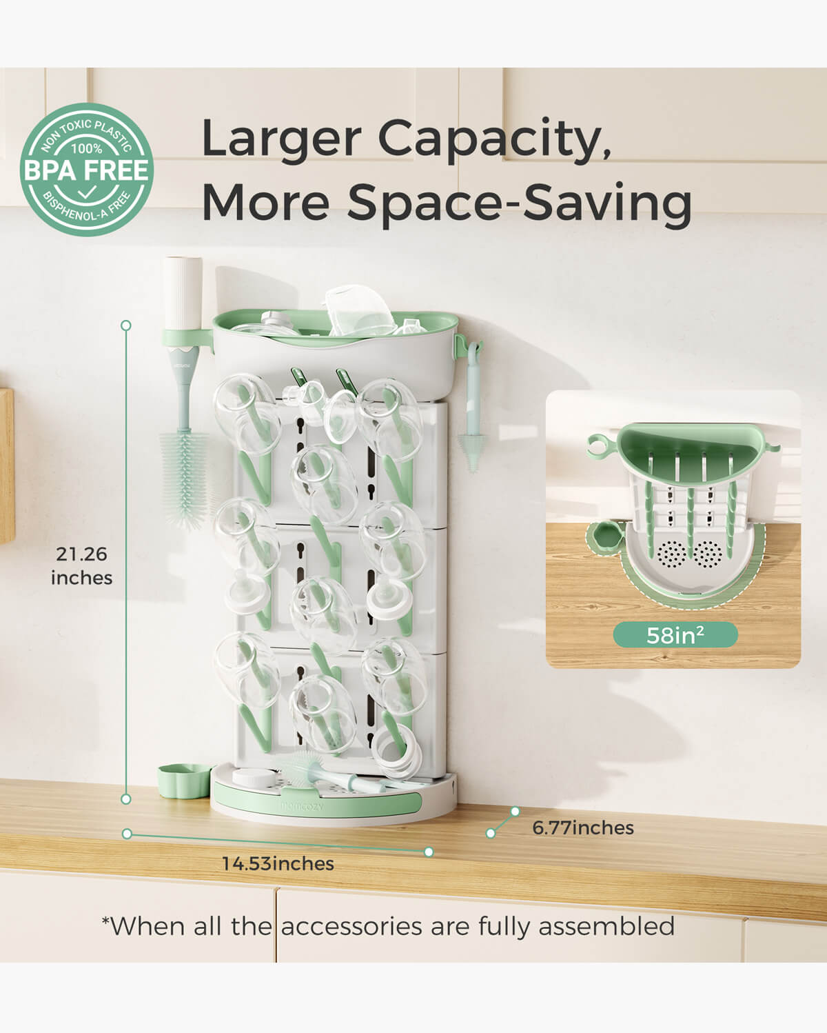 Momcozy DIY Grand support de séchage pour 18 bouteilles