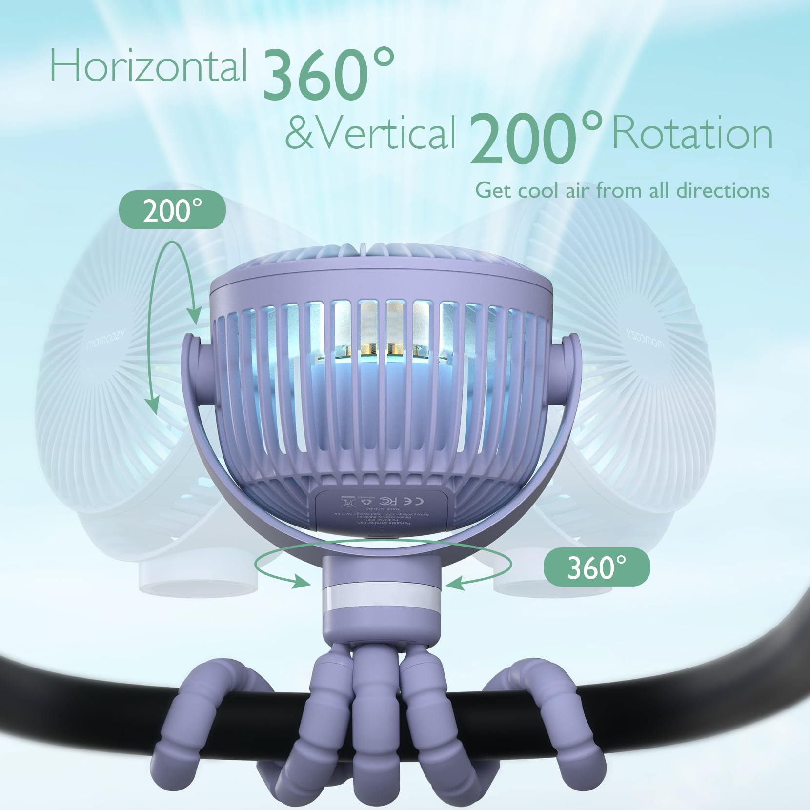 Ventilateur de poche USB rechargeable pour le voyage