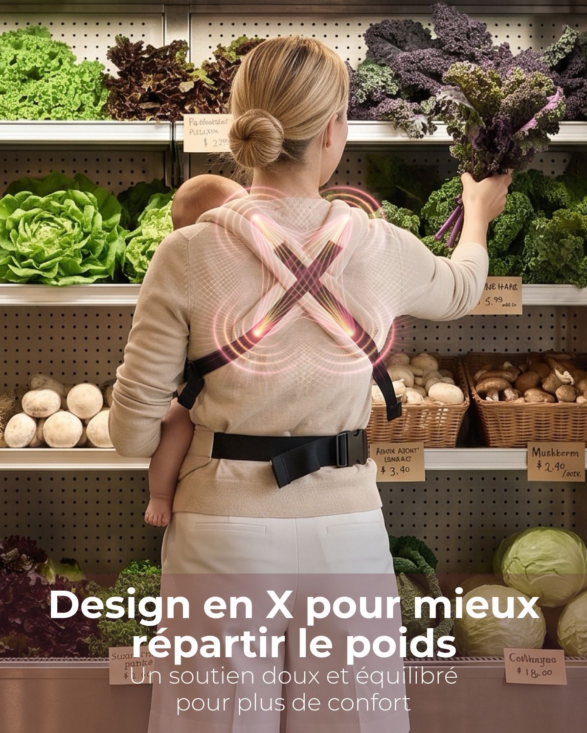 Porte-bébé Momcozy PureHug - Ergonomique, confortable & léger