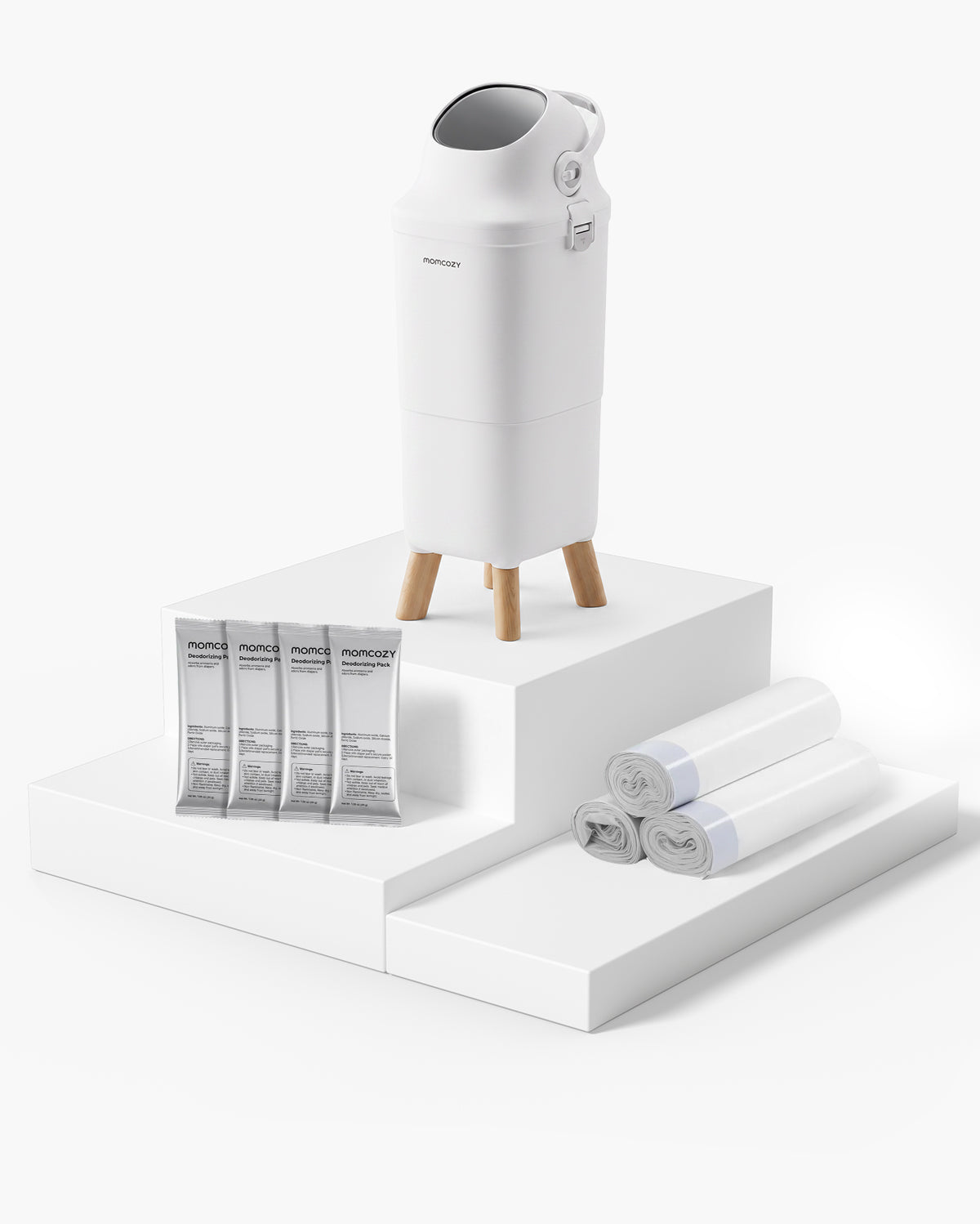 Pack poubelle à couches : poubelle à couches, sacs poubelle et recharges désodorisantes