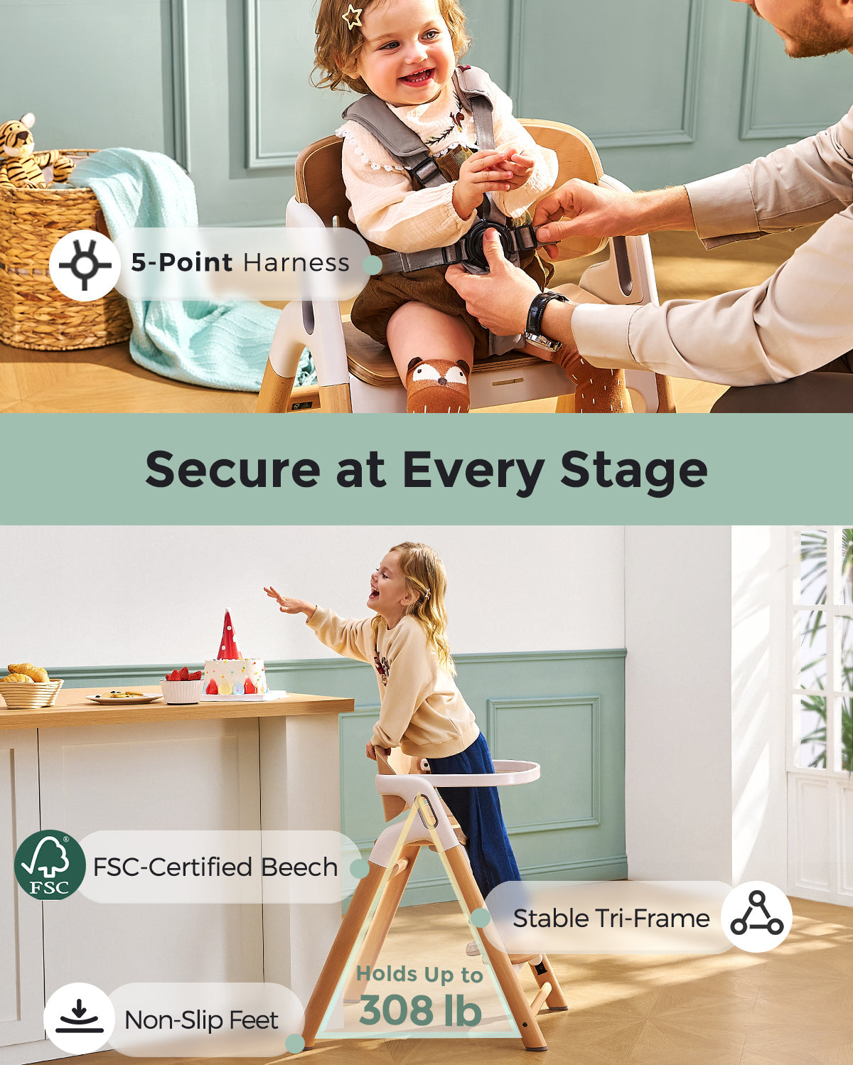 Clean & Feeding Bundle: Bottle Washer and High Chair and Washing Block