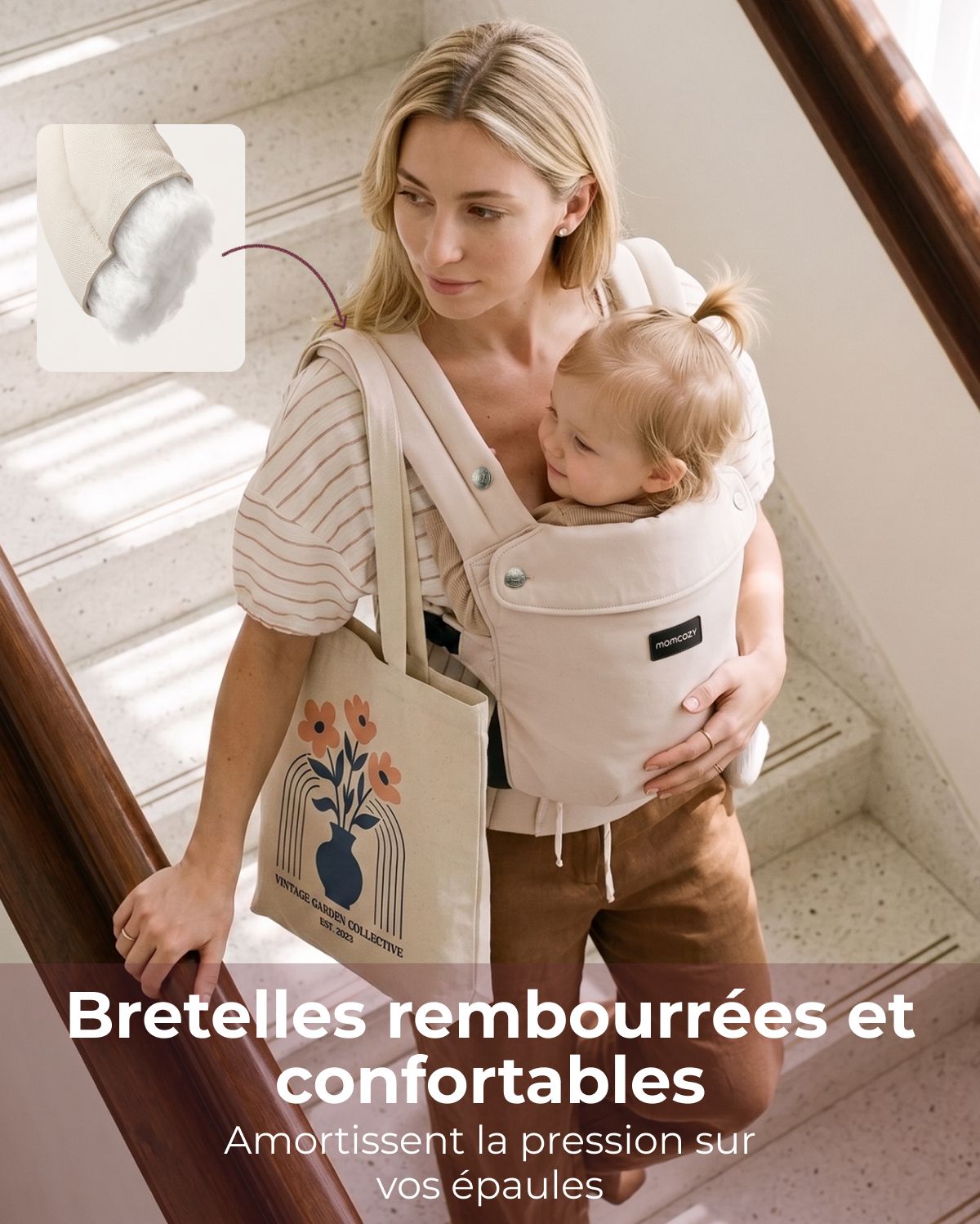 Porte-bébé Momcozy PureHug - Ergonomique, confortable & léger