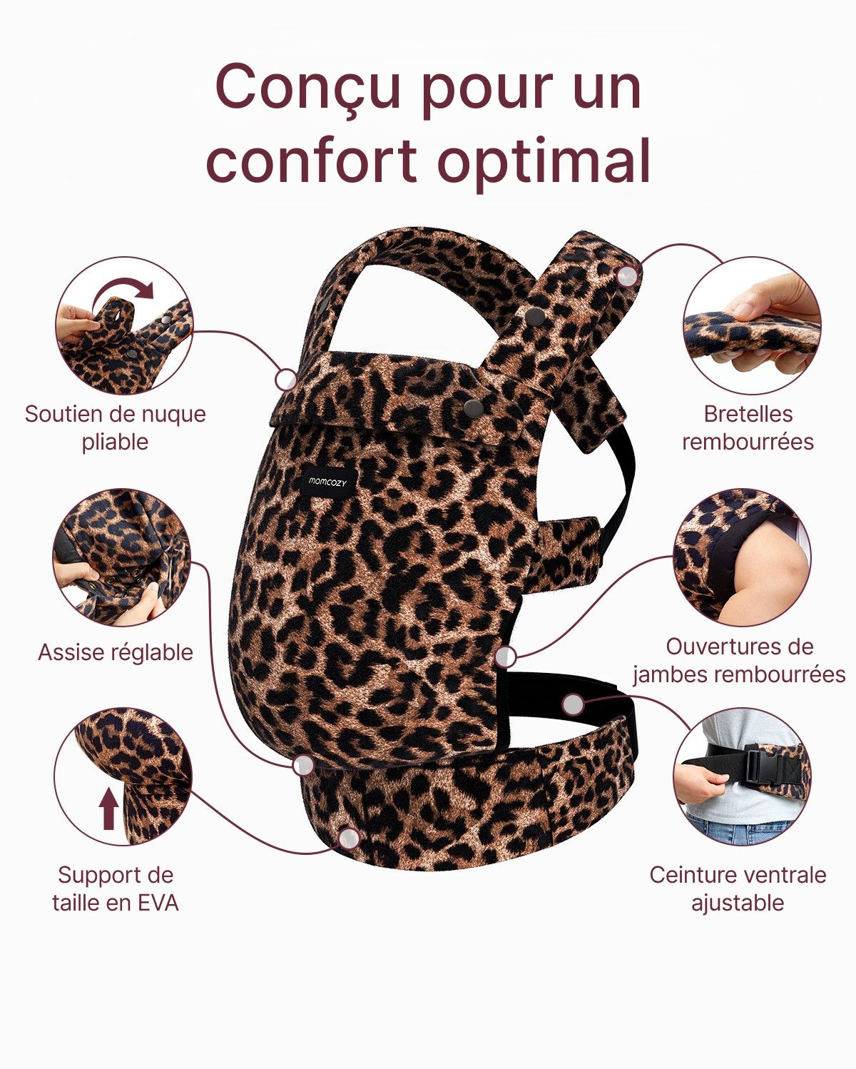 Porte-bébé Momcozy PureHug - Ergonomique, confortable & léger