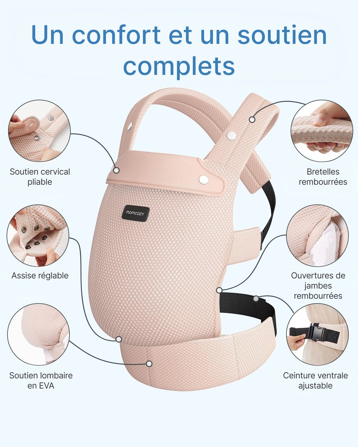 Porte-bébé Momcozy PureHug - Ergonomique, confortable & léger