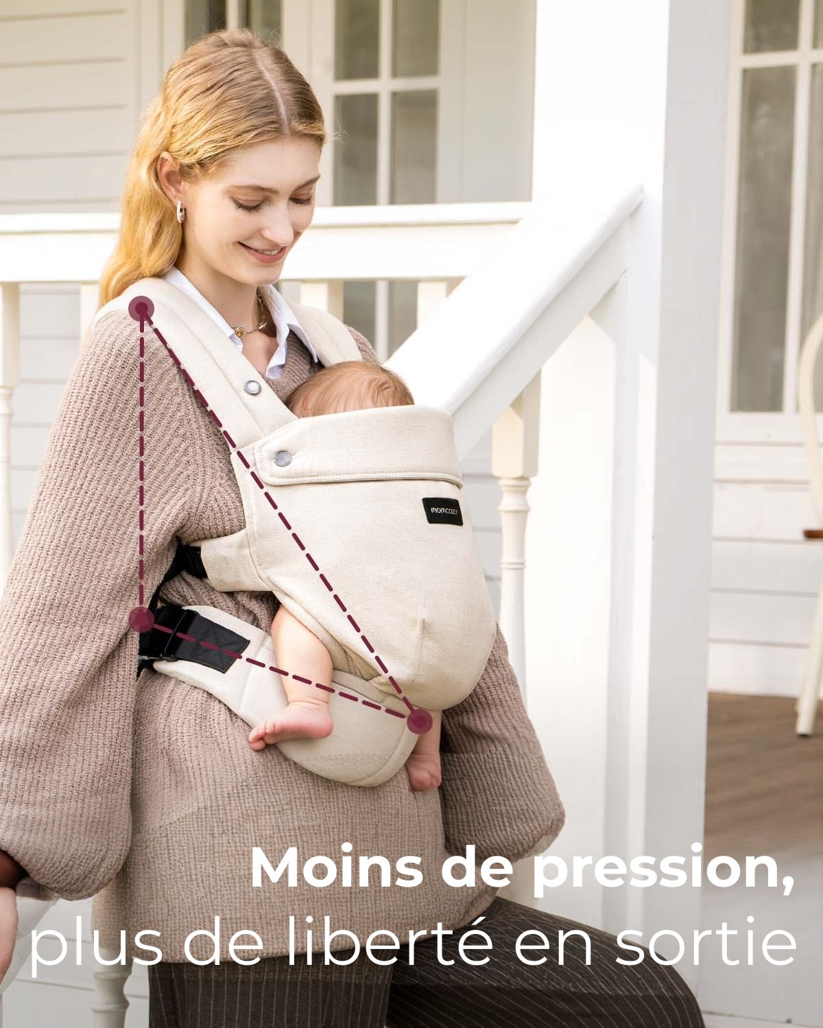 Porte-bébé Momcozy PureHug - Ergonomique, confortable & léger