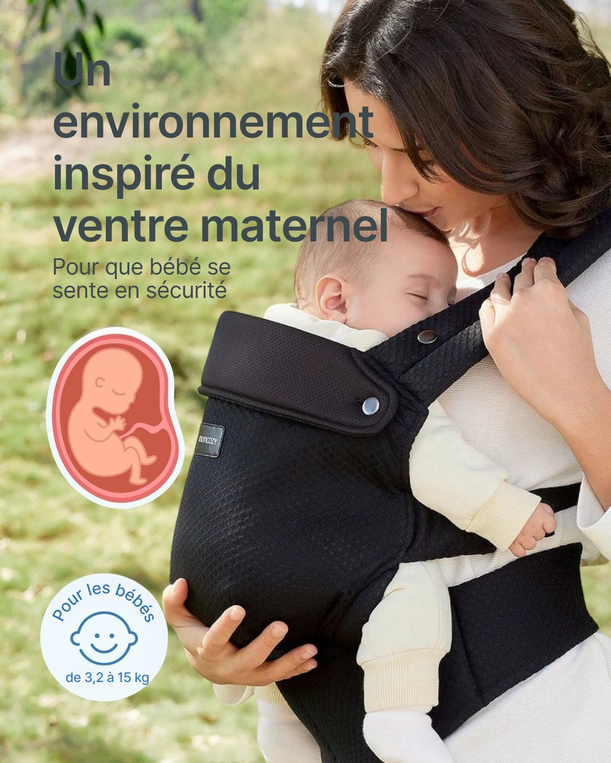 Porte-bébé Momcozy PureHug - Ergonomique, confortable & léger
