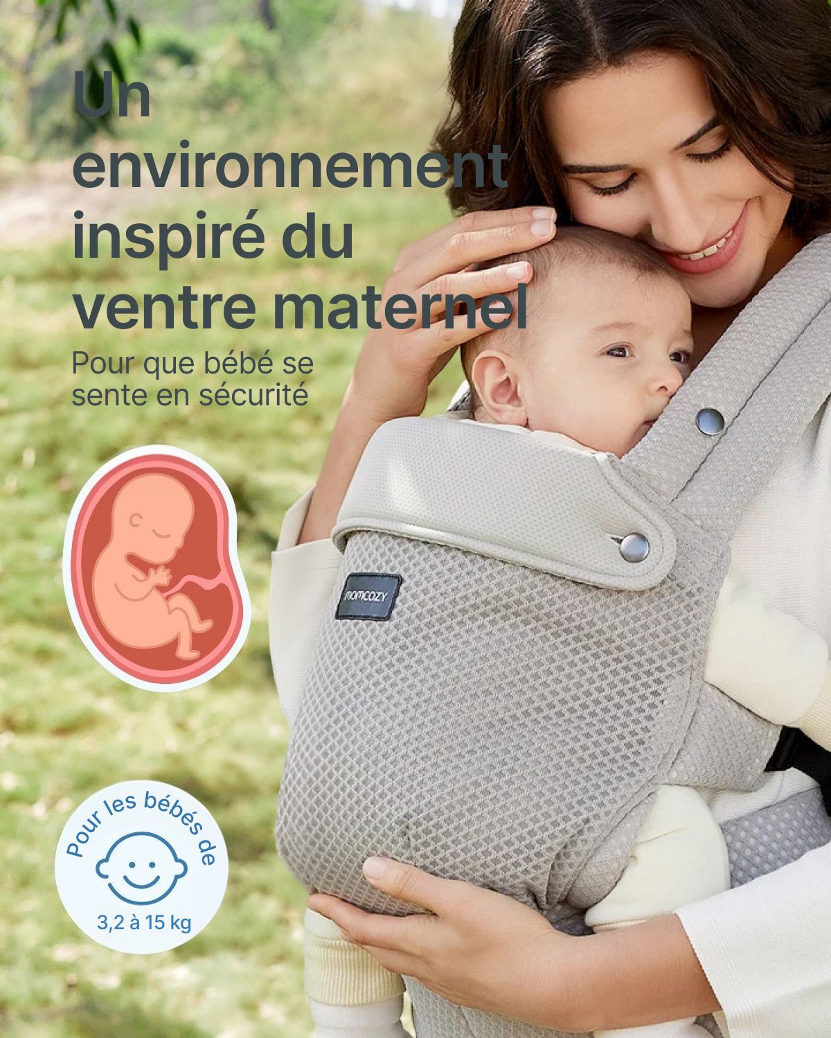 Porte-bébé Momcozy PureHug - Ergonomique, confortable & léger