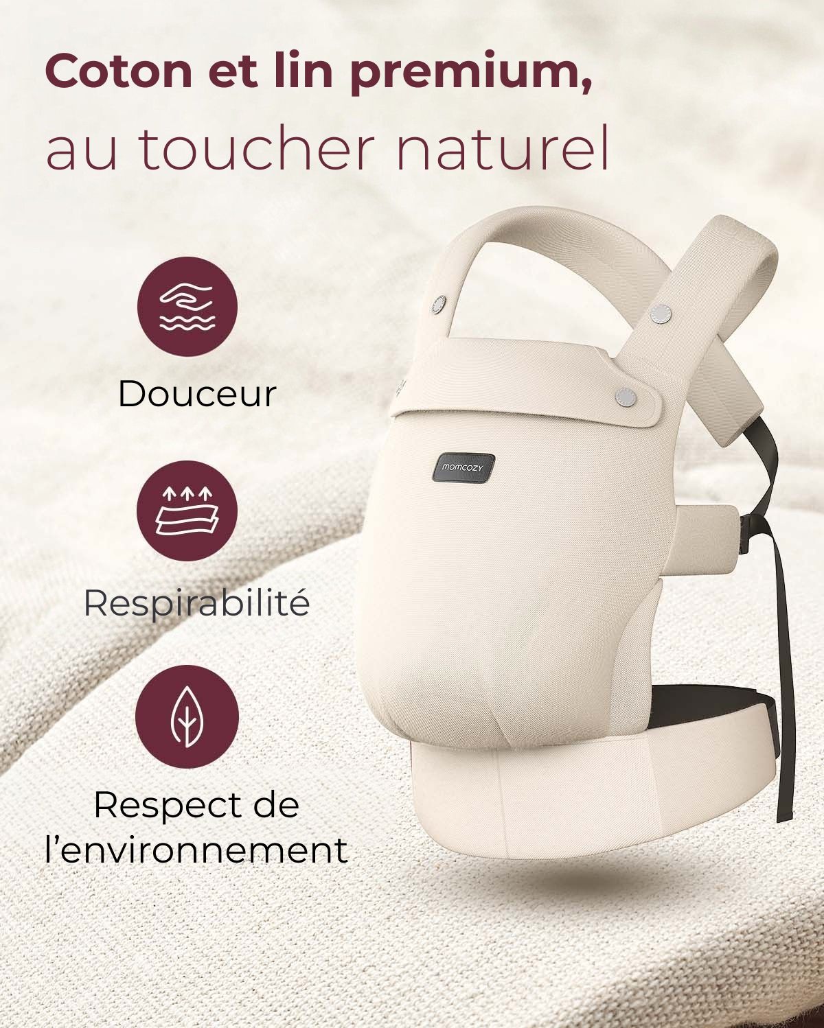 Porte-bébé Momcozy PureHug - Ergonomique, confortable & léger