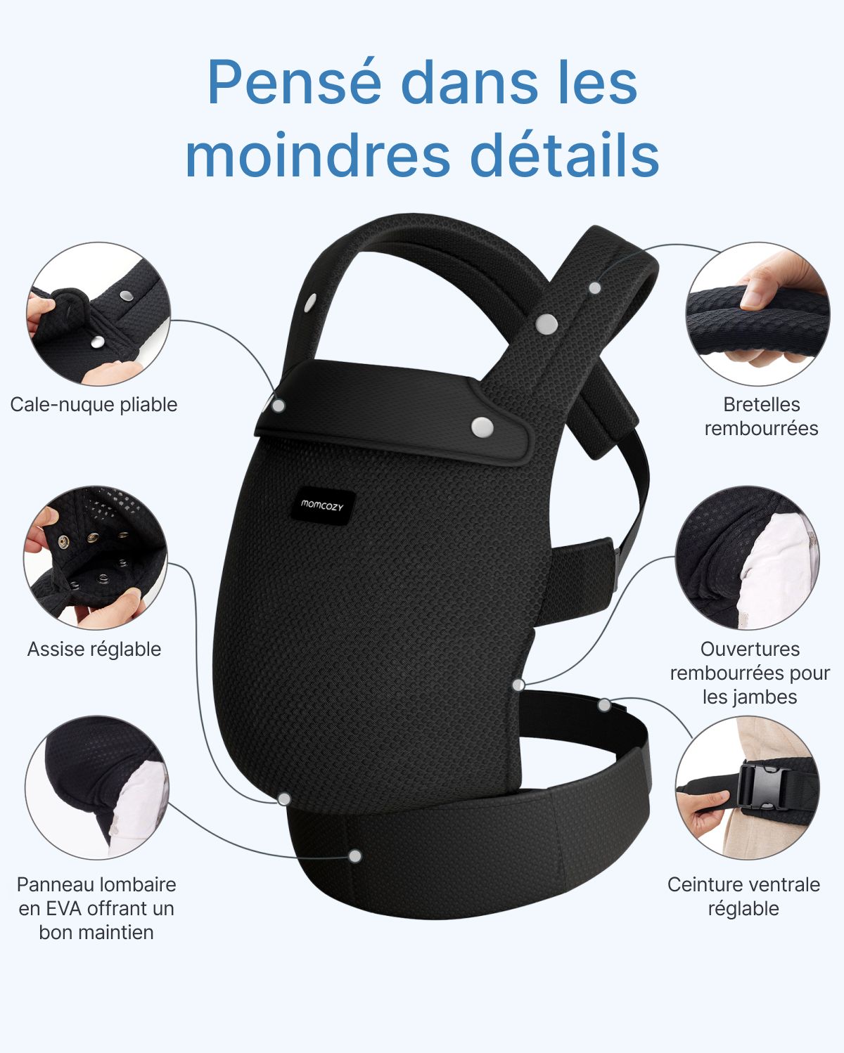 Porte-bébé Momcozy PureHug - Ergonomique, confortable & léger