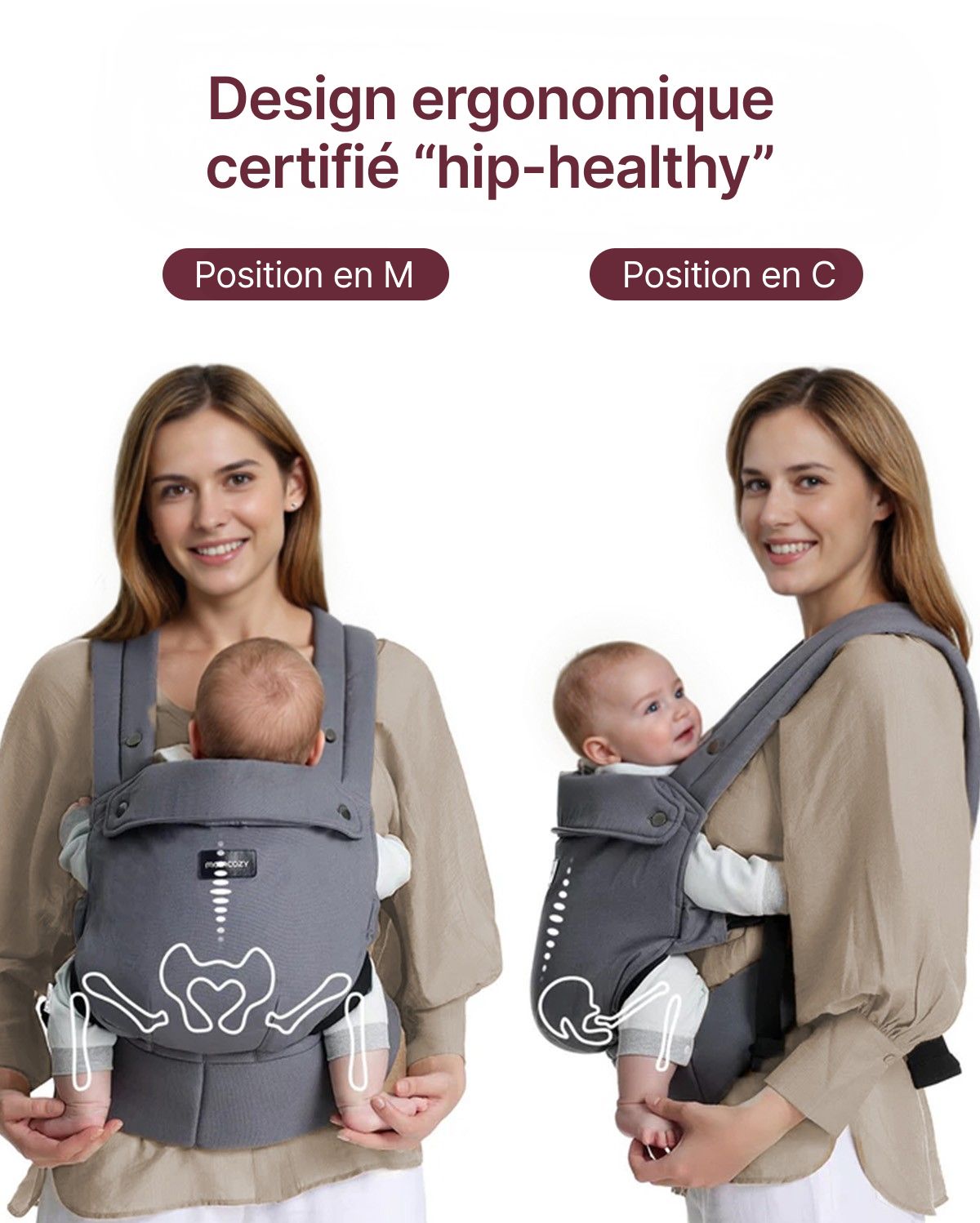 Porte-bébé Momcozy PureHug - Ergonomique, confortable & léger