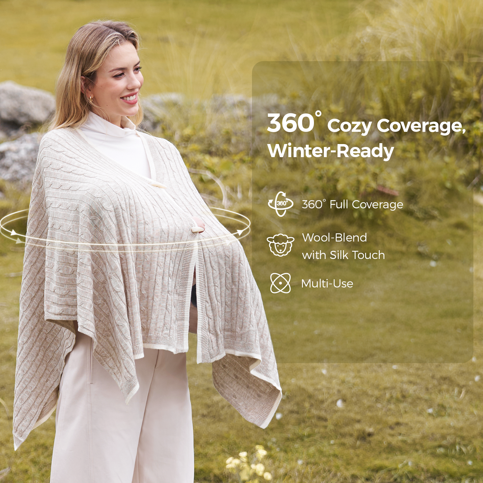 Couverture d’allaitement Momcozy en mélange de laine