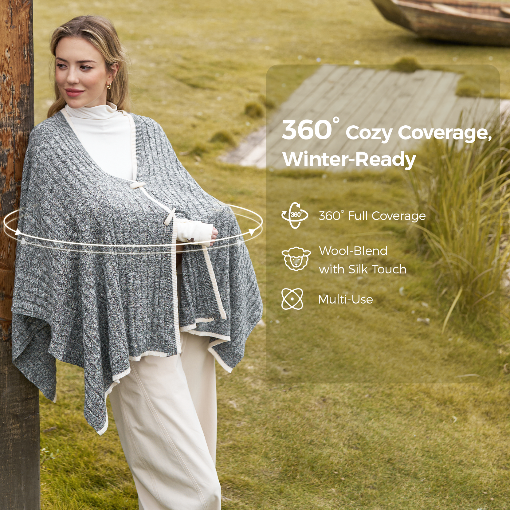 Couverture d’allaitement Momcozy en mélange de laine