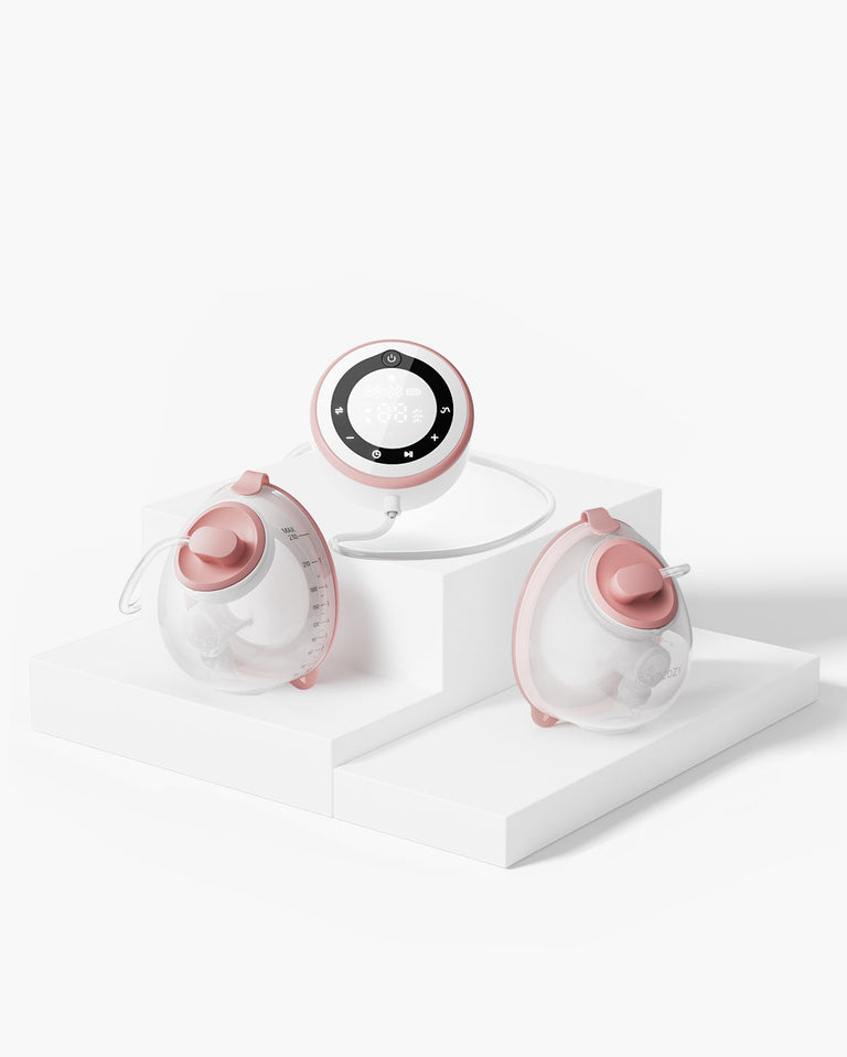 Translation missing: en.V1 Pro Hospital-Grade Wearable Breast Pump in pink with two collection cups