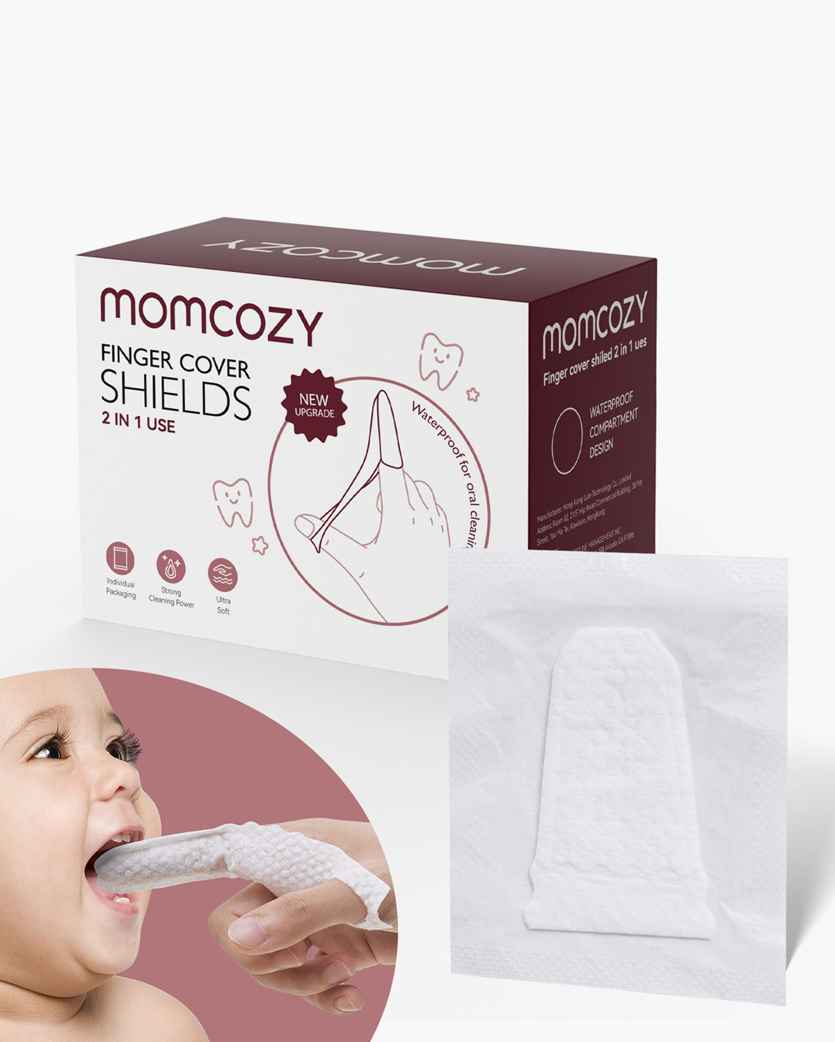 Momcozy Oral Care Series: Baby Finger à dents Brosse, Baby Wipes Brosse, Nettoyer pour bébé, brosse à dents pour bébé