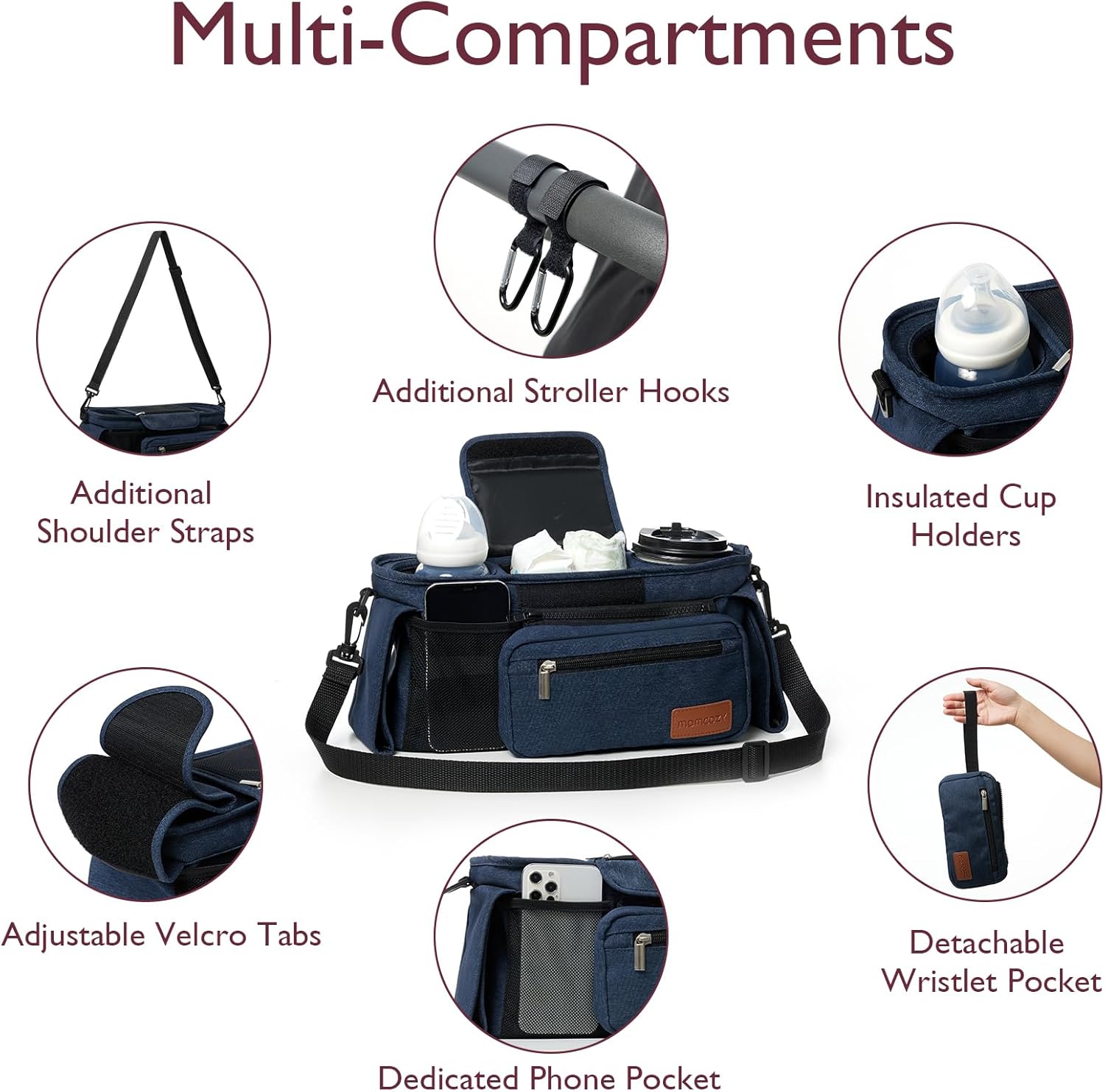 Momcozy Stroller Organizer - All-in-One Cup Holder & Pet Strollers