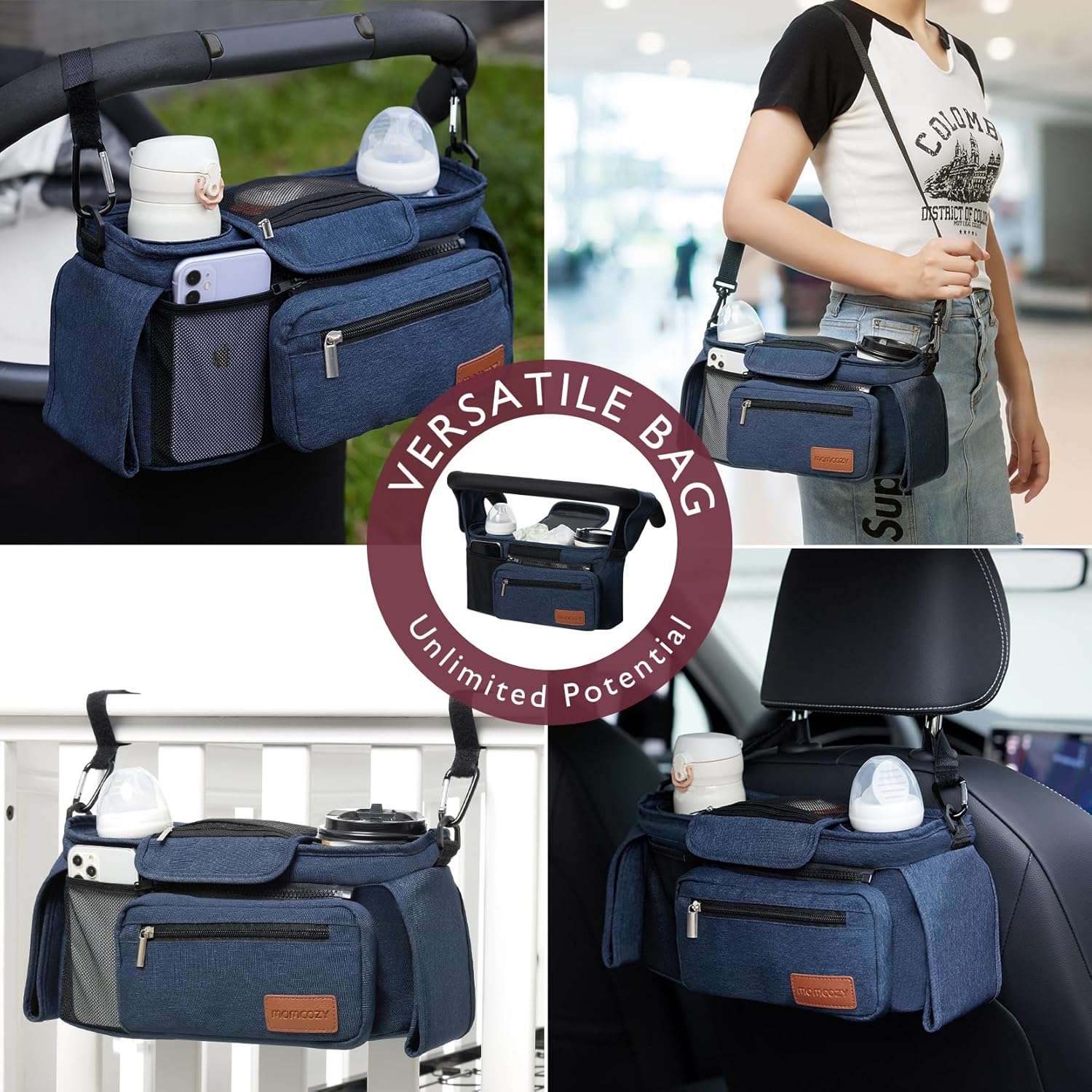 Momcozy Stroller Organizer - All-in-One Cup Holder & Pet Strollers