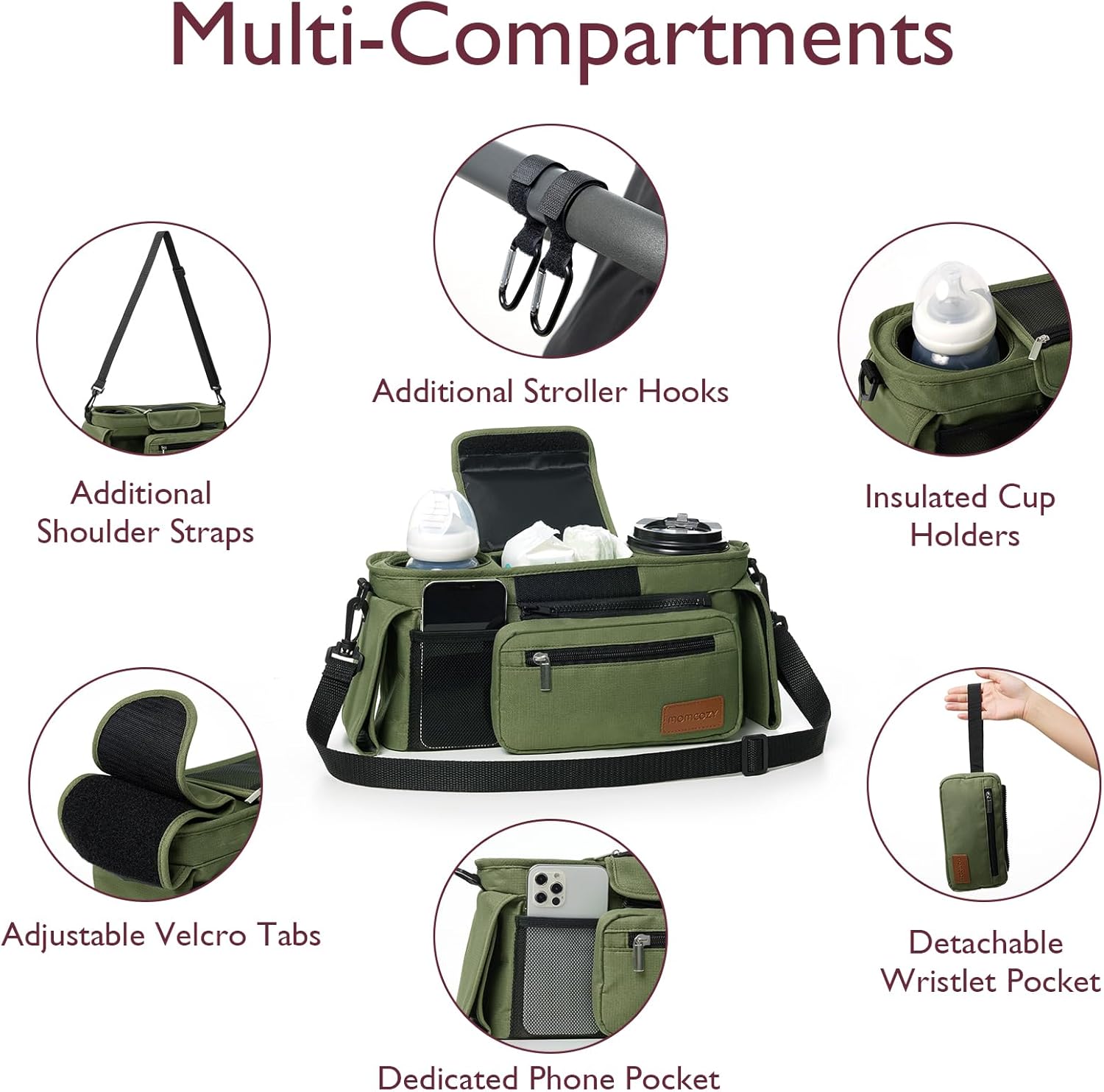 Momcozy Stroller Organizer - All-in-One Cup Holder & Pet Strollers