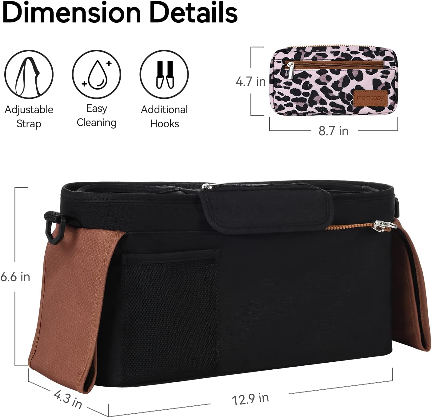 Momcozy Stroller Organizer - All-in-One Cup Holder & Pet Strollers