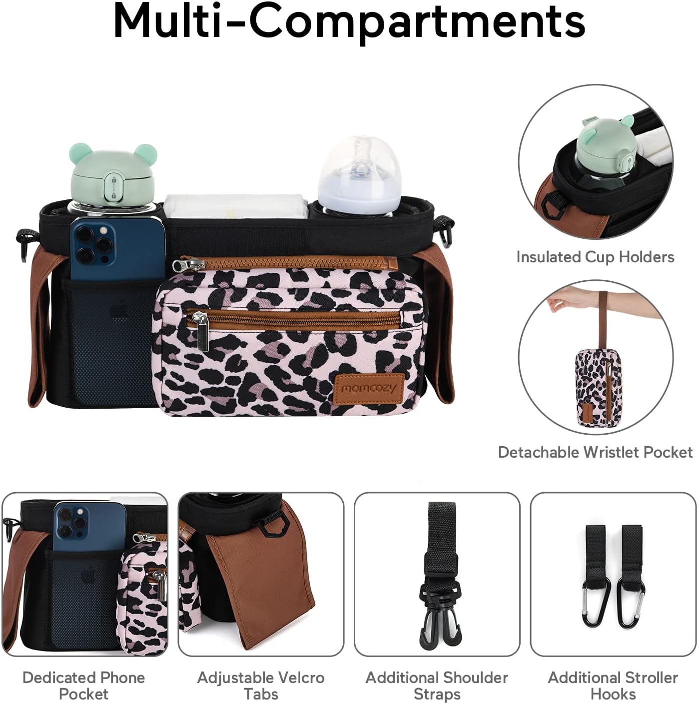 Momcozy Stroller Organizer - All-in-One Cup Holder & Pet Strollers