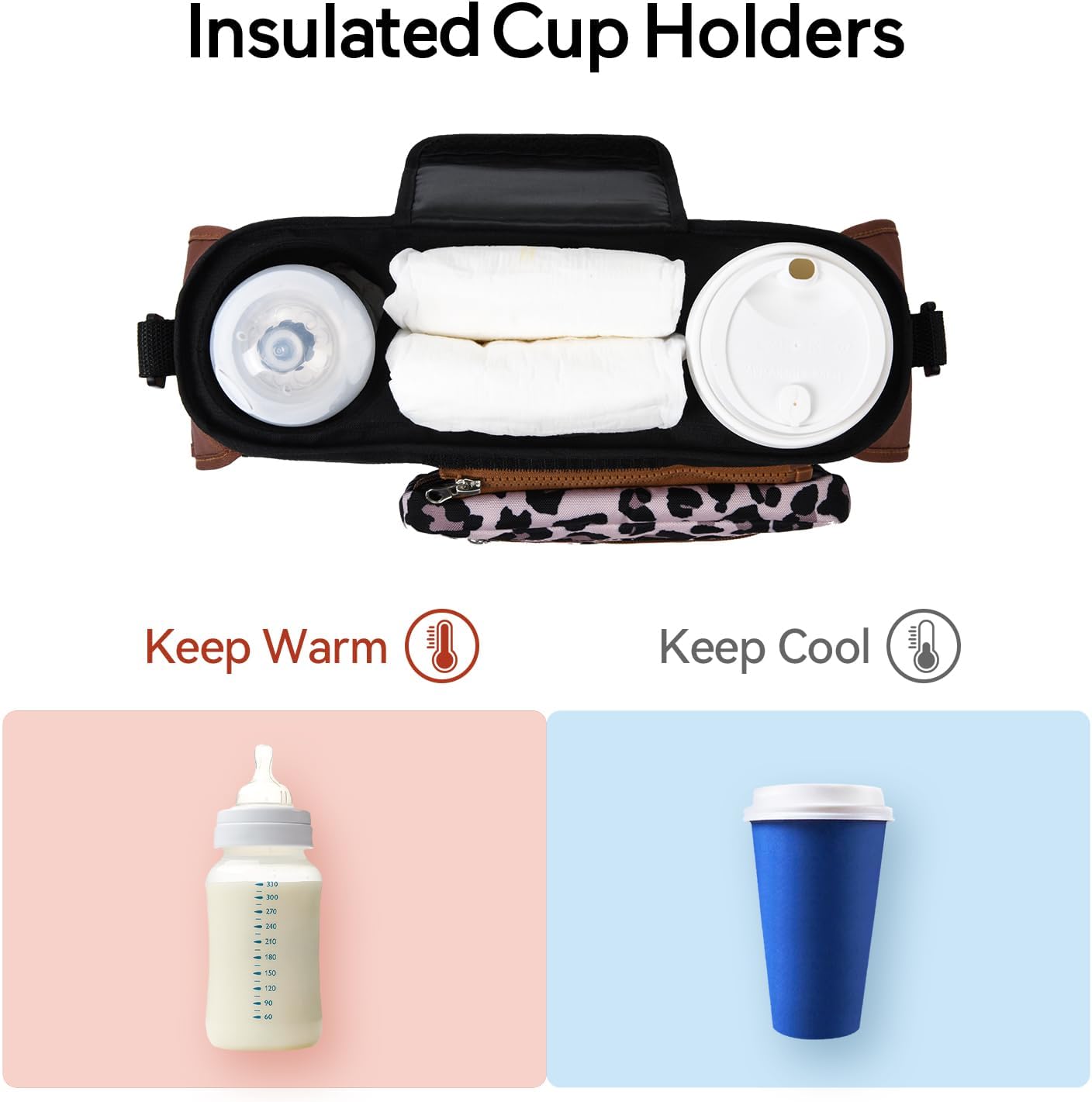 Momcozy Stroller Organizer - All-in-One Cup Holder & Pet Strollers