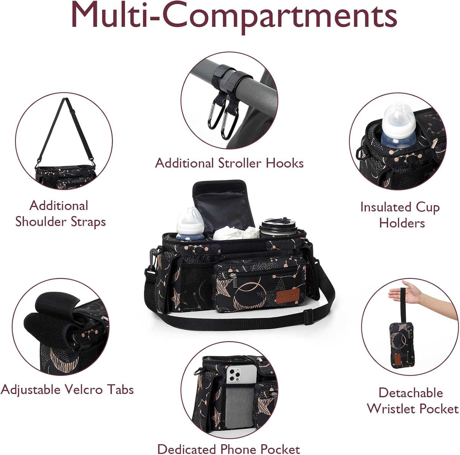 Momcozy Stroller Organizer - All-in-One Cup Holder & Pet Strollers