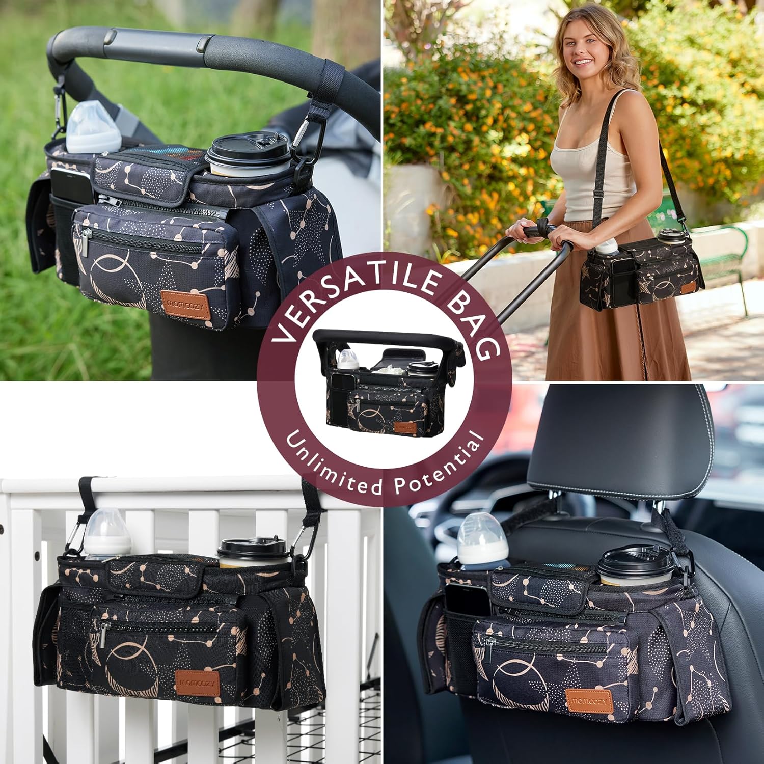 Momcozy Stroller Organizer - All-in-One Cup Holder & Pet Strollers